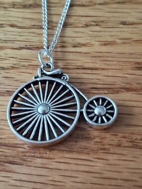 NWT Tibetan Silver Vintage Bicycle Pendant With 18" Necklace